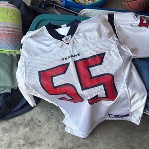 Reebok White and Red Texans Jersey